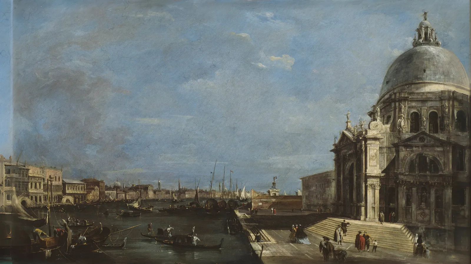 The Grand Canal, Venice by Francesco Guardi, extended to 16:9