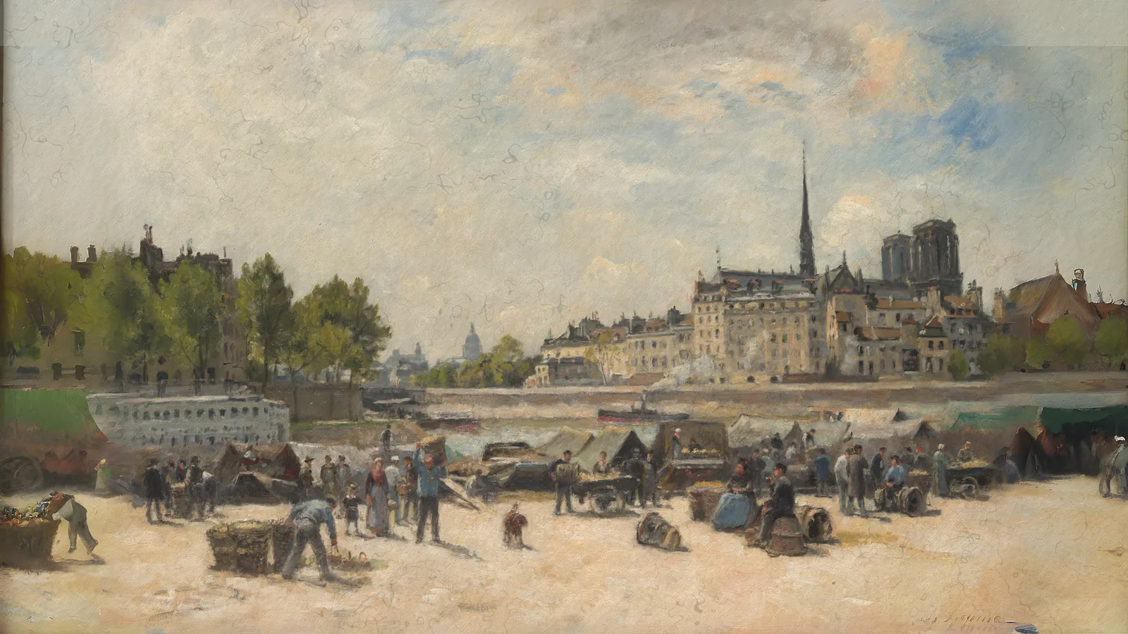 The Apple Market by Stanislas Lépine, extended to 16:9