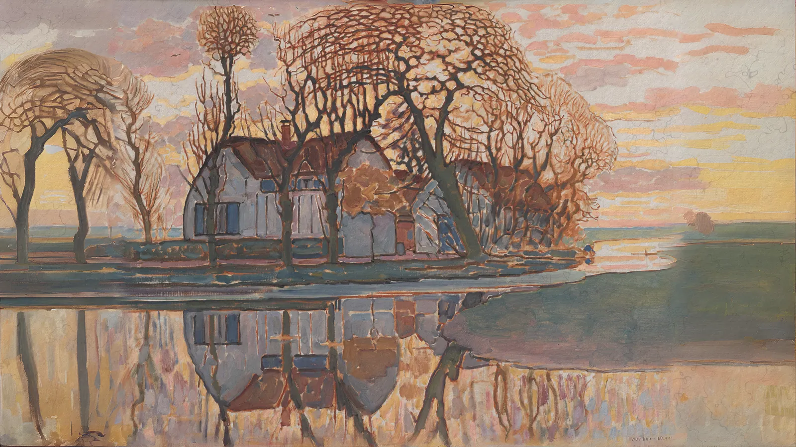 Fattoria vicino a Duivendrecht di Piet Mondrian, esteso a 16:9