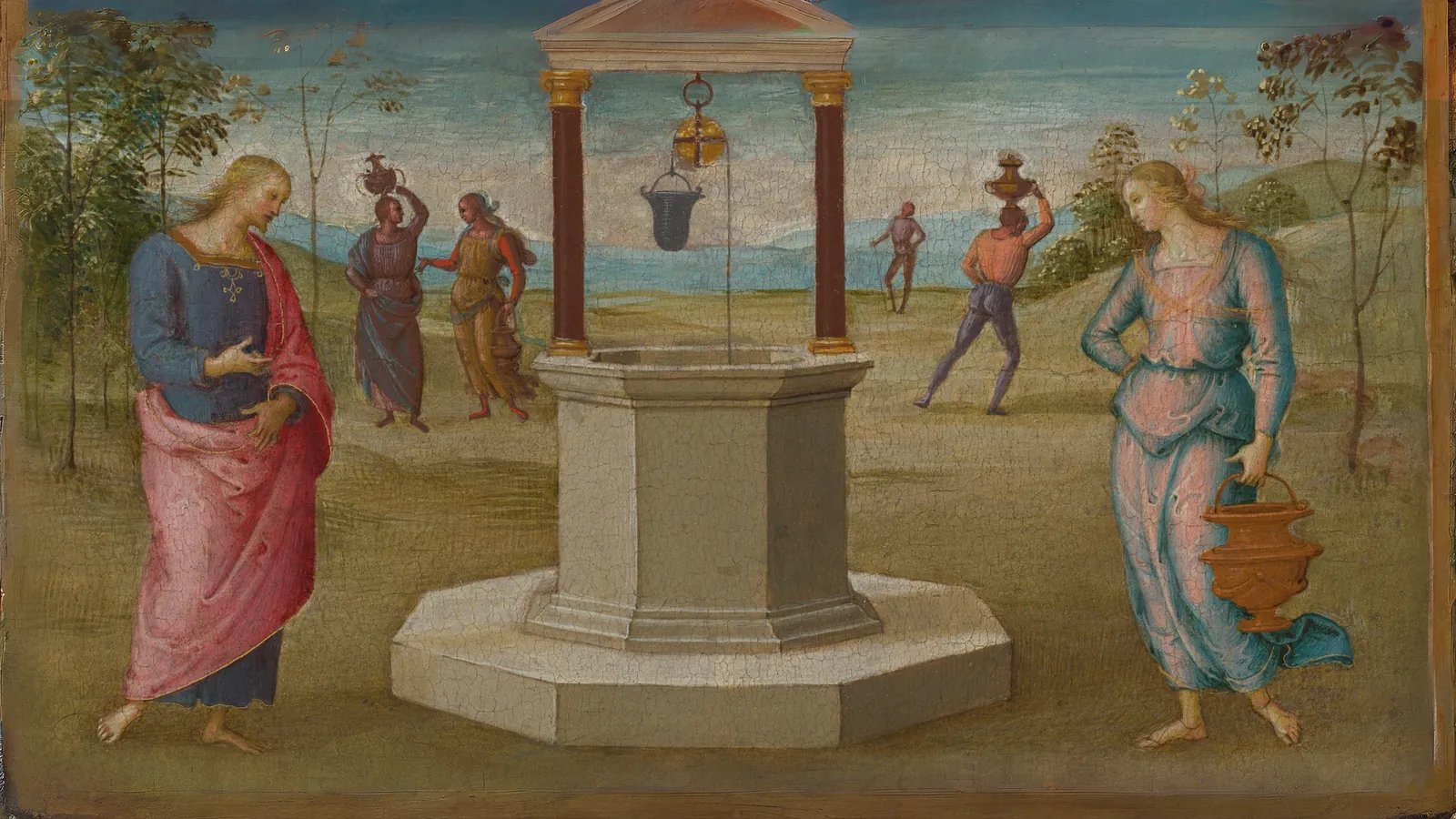 Cristo e la Samaritana del Perugino, esteso a 16:9