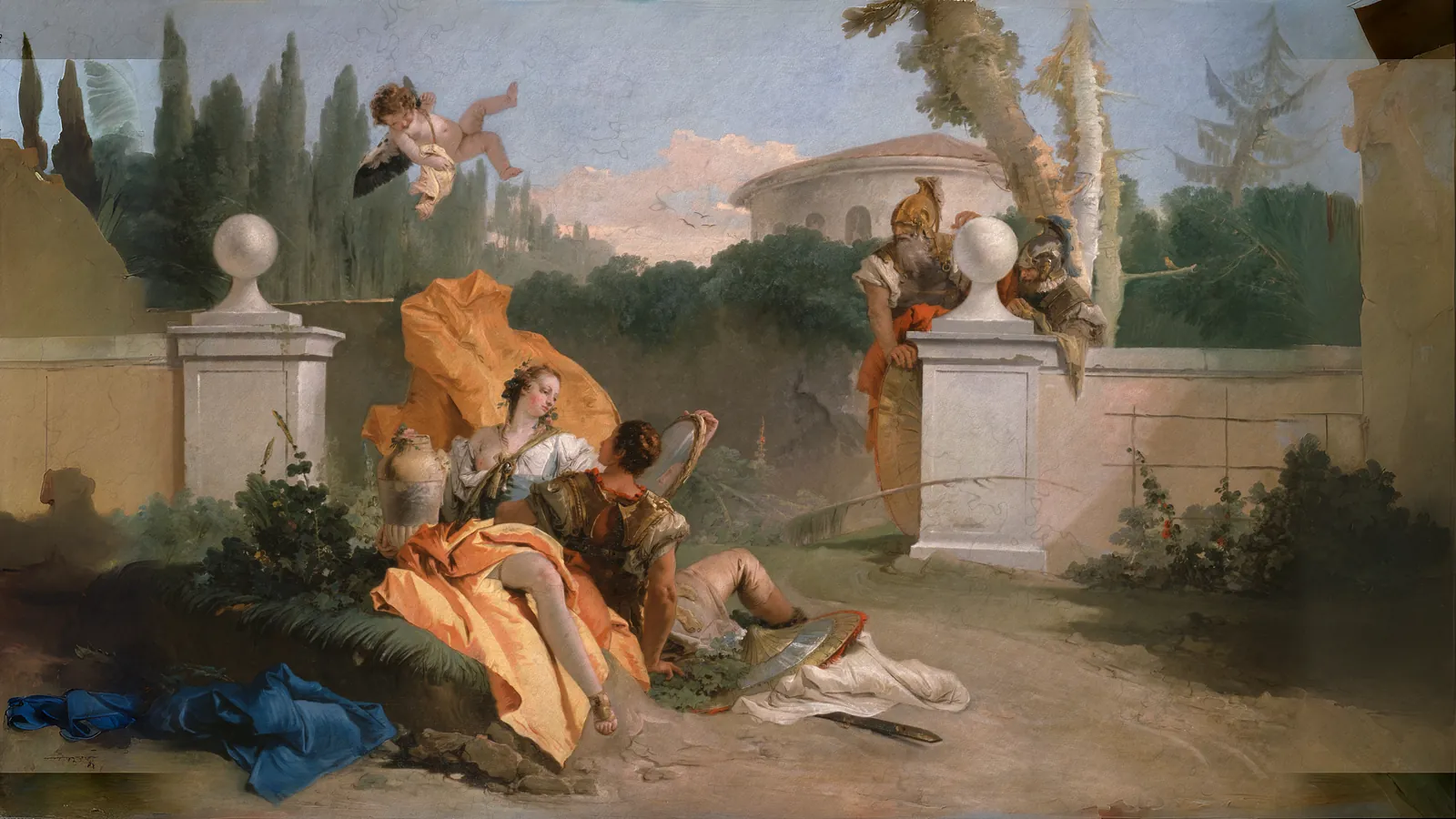 Rinaldo e Armida nel suo giardino di Giovanni Battista Tiepolo, esteso a 16:9