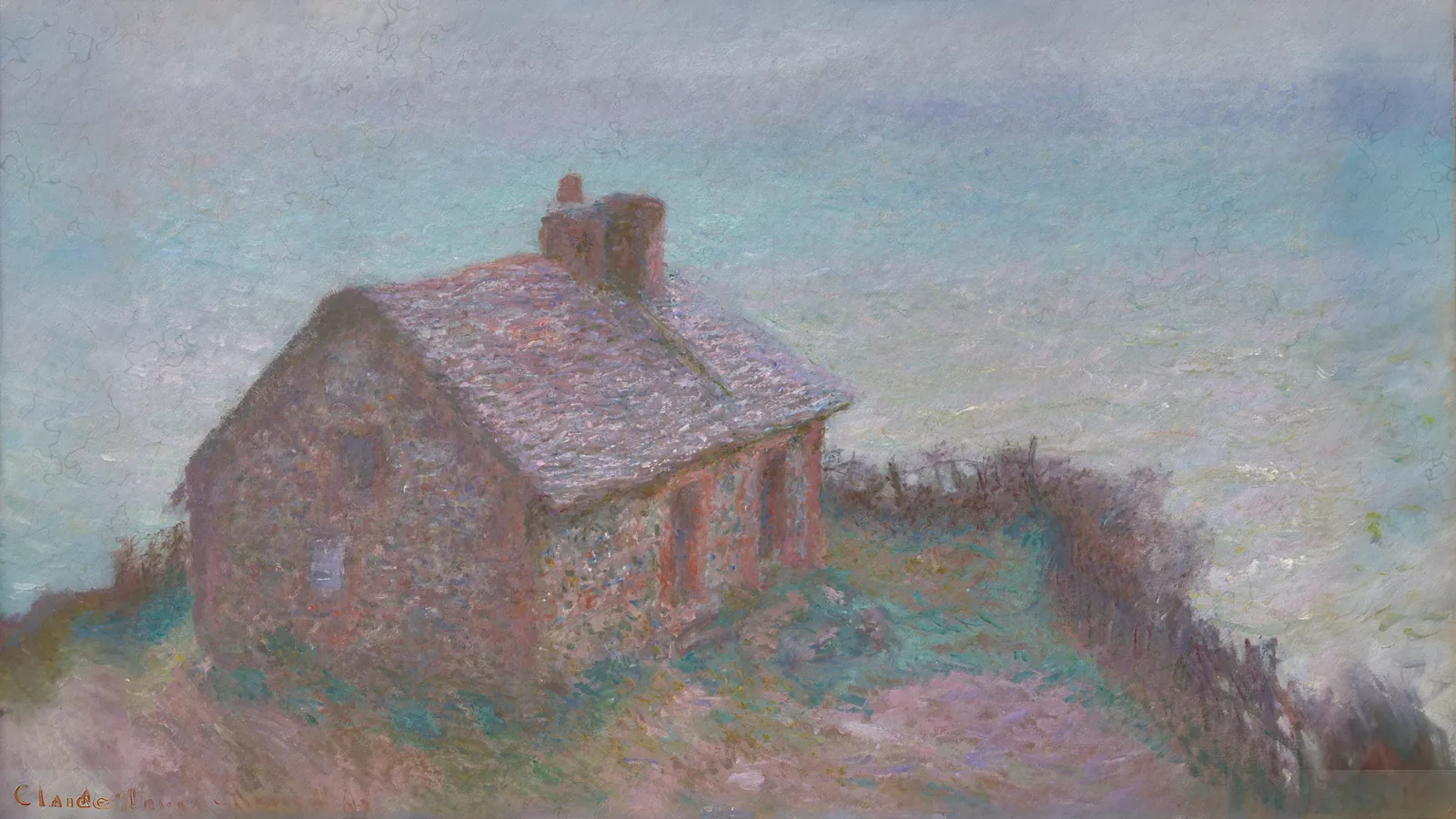 The Customs House at Varengeville by Claude Monet, extended to 16:9