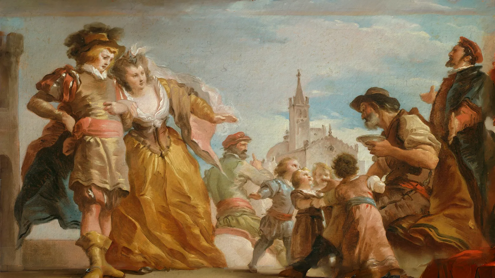 L'incontro di Gualtiero, conte di Anversa, e di sua figlia Violante di Giuseppe Cades, esteso in 16:9