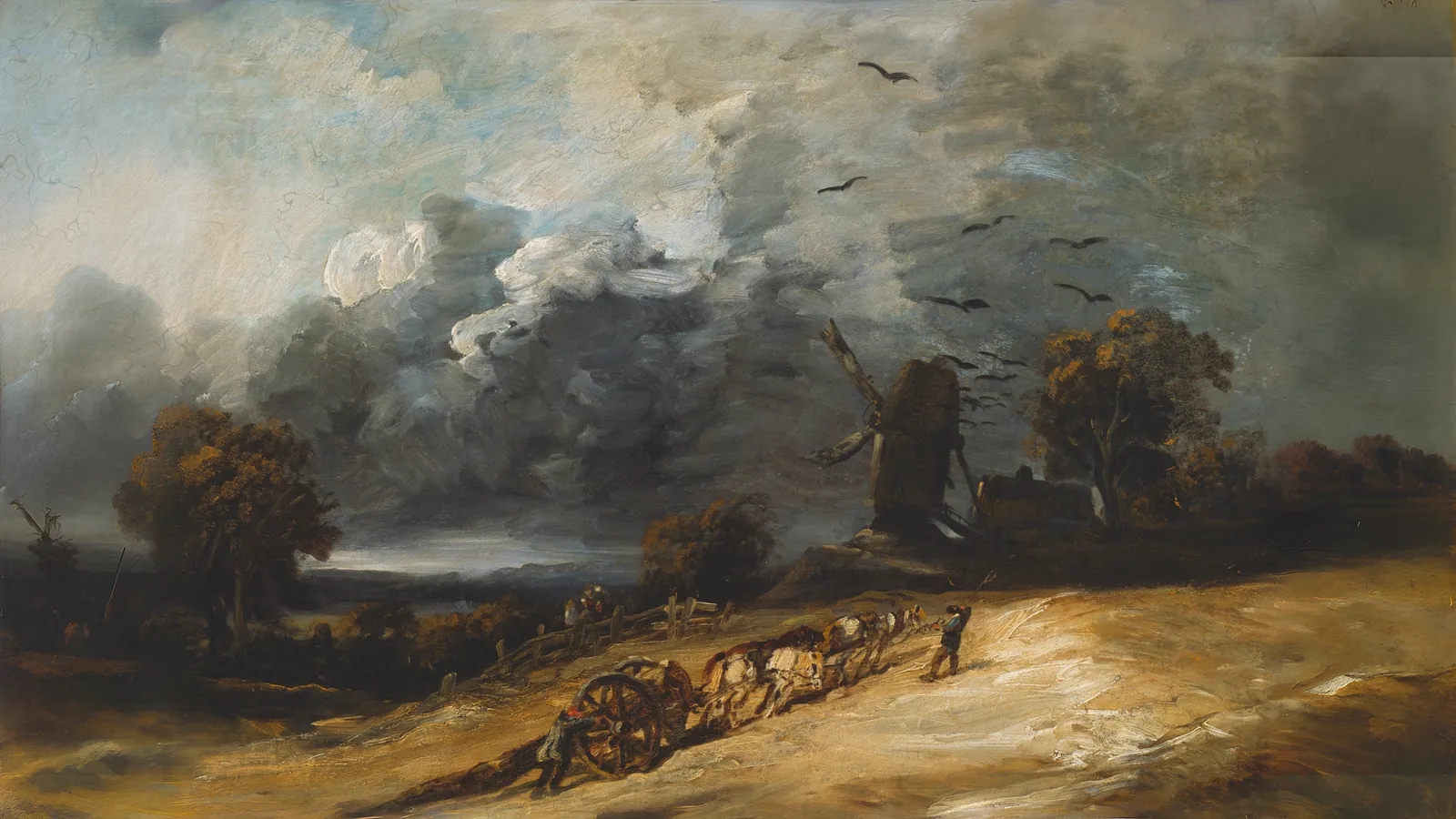The Storm by Georges Michel, extended to 16:9