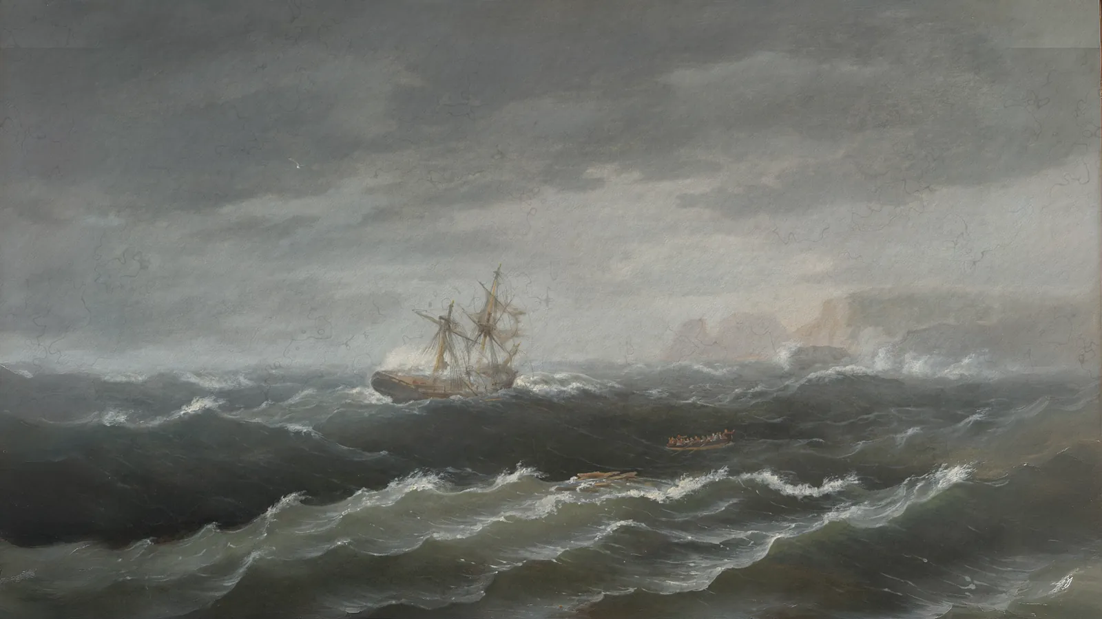 Naufragio vicino a una costa rocciosa di Thomas Birch, esteso a 16:9