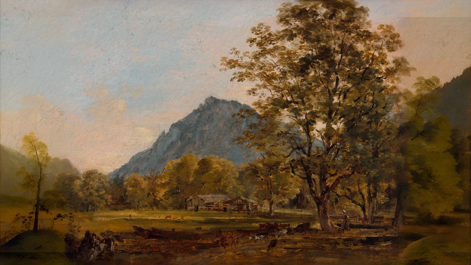 Una fattoria nelle Alpi bavaresi di Johann Georg von Dillis, estesa in 16:9