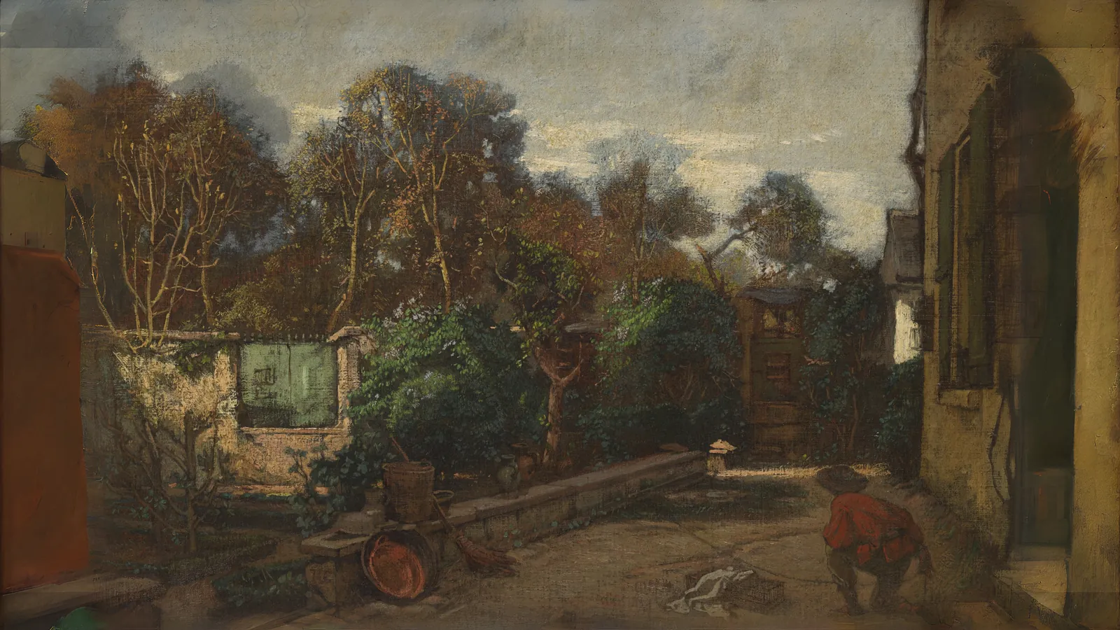 The Bird Catcher by Thomas Couture, extended to 16:9