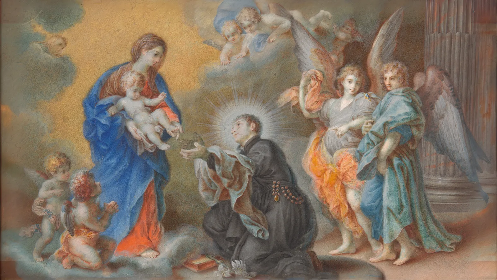 Madonna and Child Appearing to Saint Louis Gonzaga by Veronica Stern, extended to 16:9