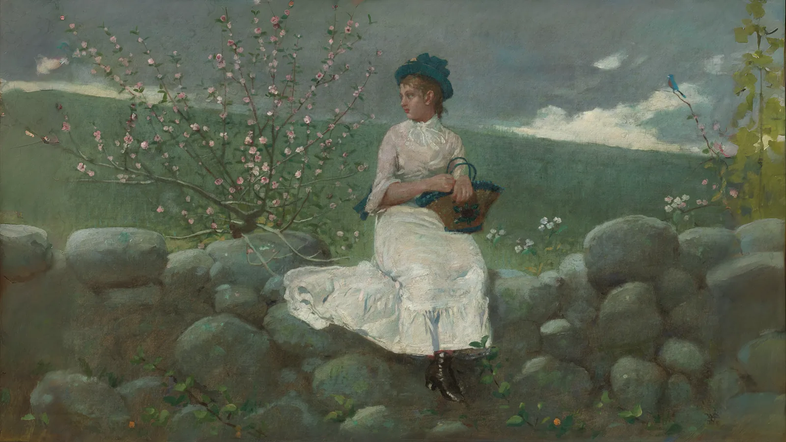 Pfirsichblüten von Winslow Homer, erweitert auf 16:9