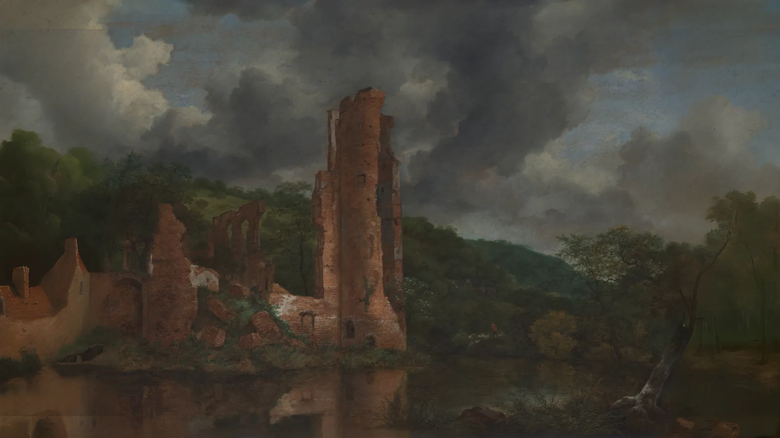 Paesaggio con le rovine del castello di Egmond di Jacob van Ruisdael, esteso a 16:9