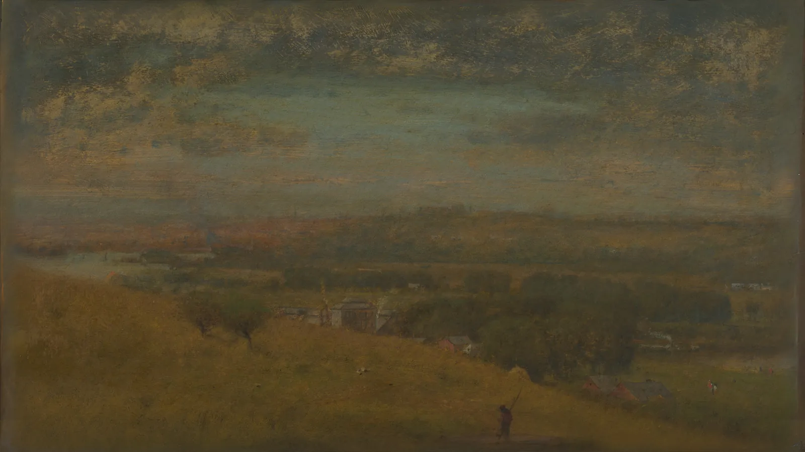 Delaware Valley von George Inness, erweitert auf 16:9