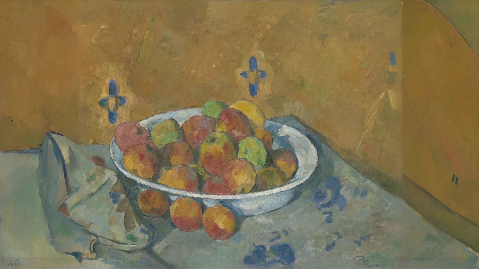 The Plate of Apples by Paul Cézanne, extended to 16:9