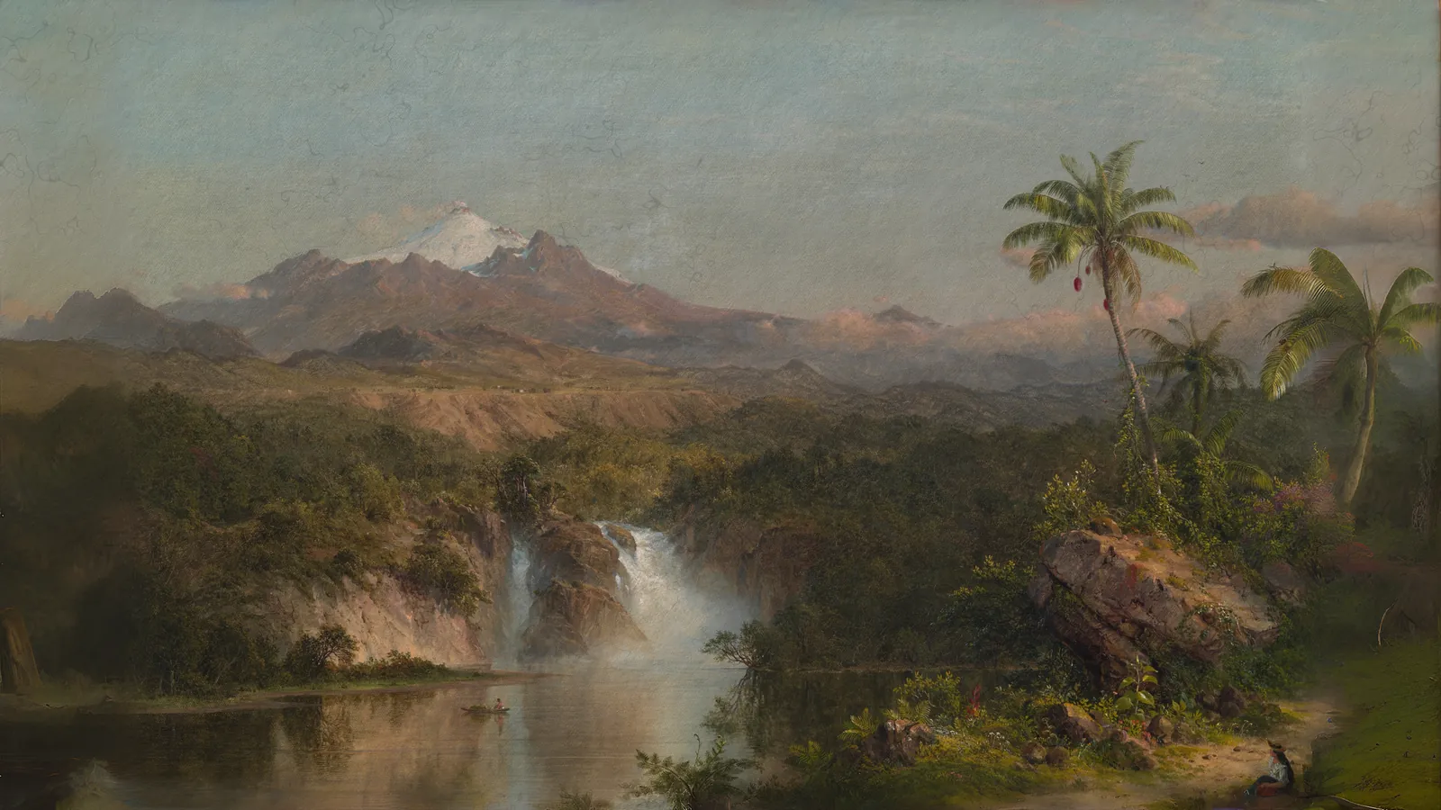 View of Cotopaxi by Frederic Edwin Church, extended to 16:9