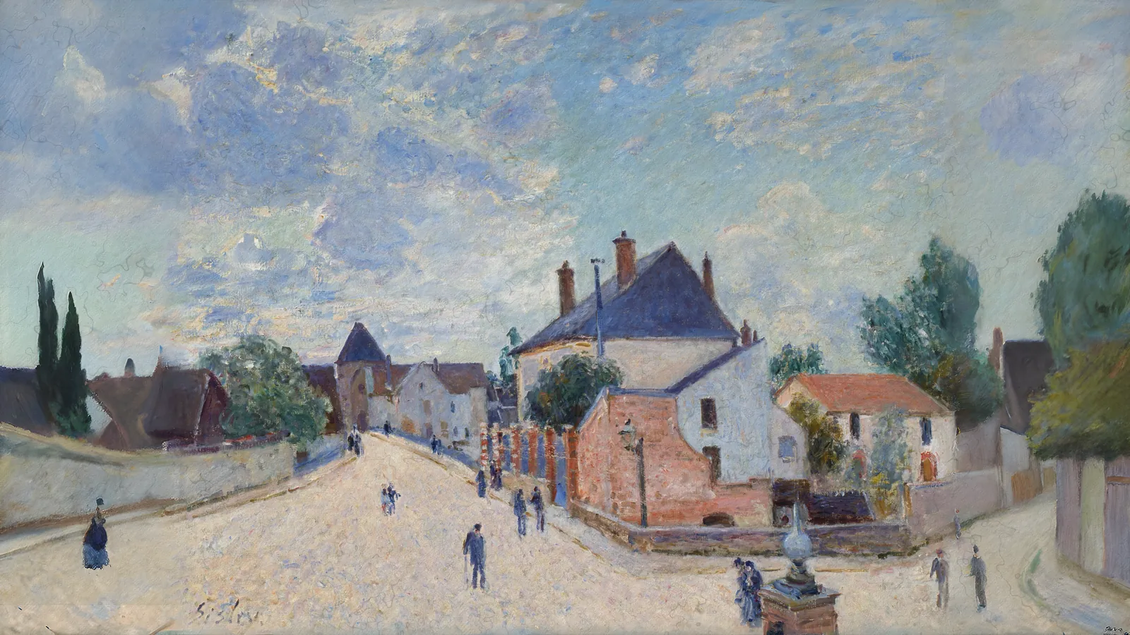 Strada a Moret di Alfred Sisley, esteso a 16:9