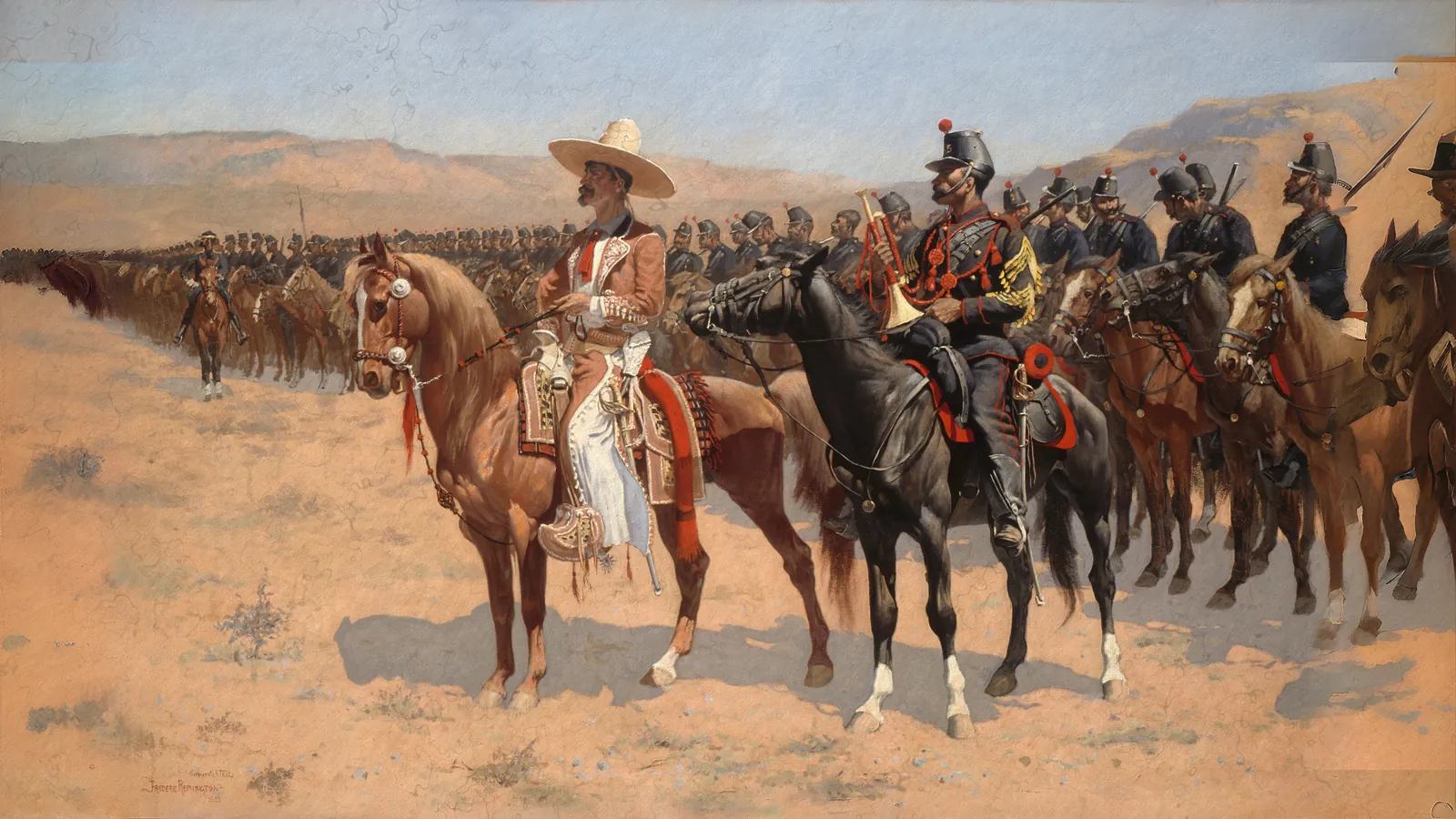 Il maggiore messicano di Frederic Remington, esteso in 16:9