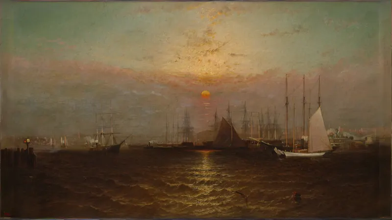 New York Harbor with Brooklyn Bridge von G. Baker