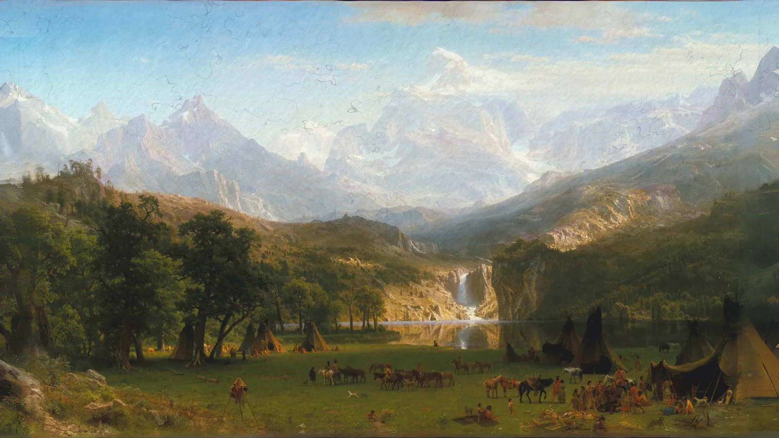 Le Montagne Rocciose, Lander's Peak di Albert Bierstadt, esteso in 16:9