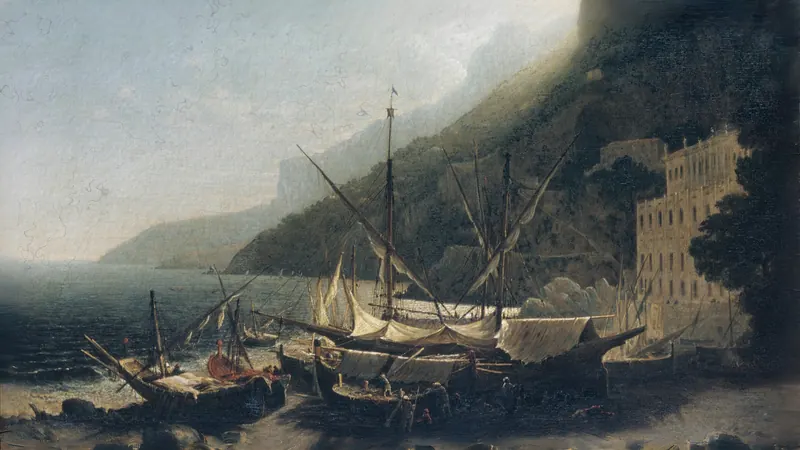 Veduta di Amalfi, Golfo di Salerno di George Loring Brown