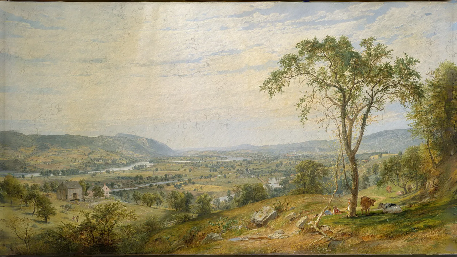 Das Wyoming-Tal von Jasper Francis Cropsey, erweitert auf 16:9