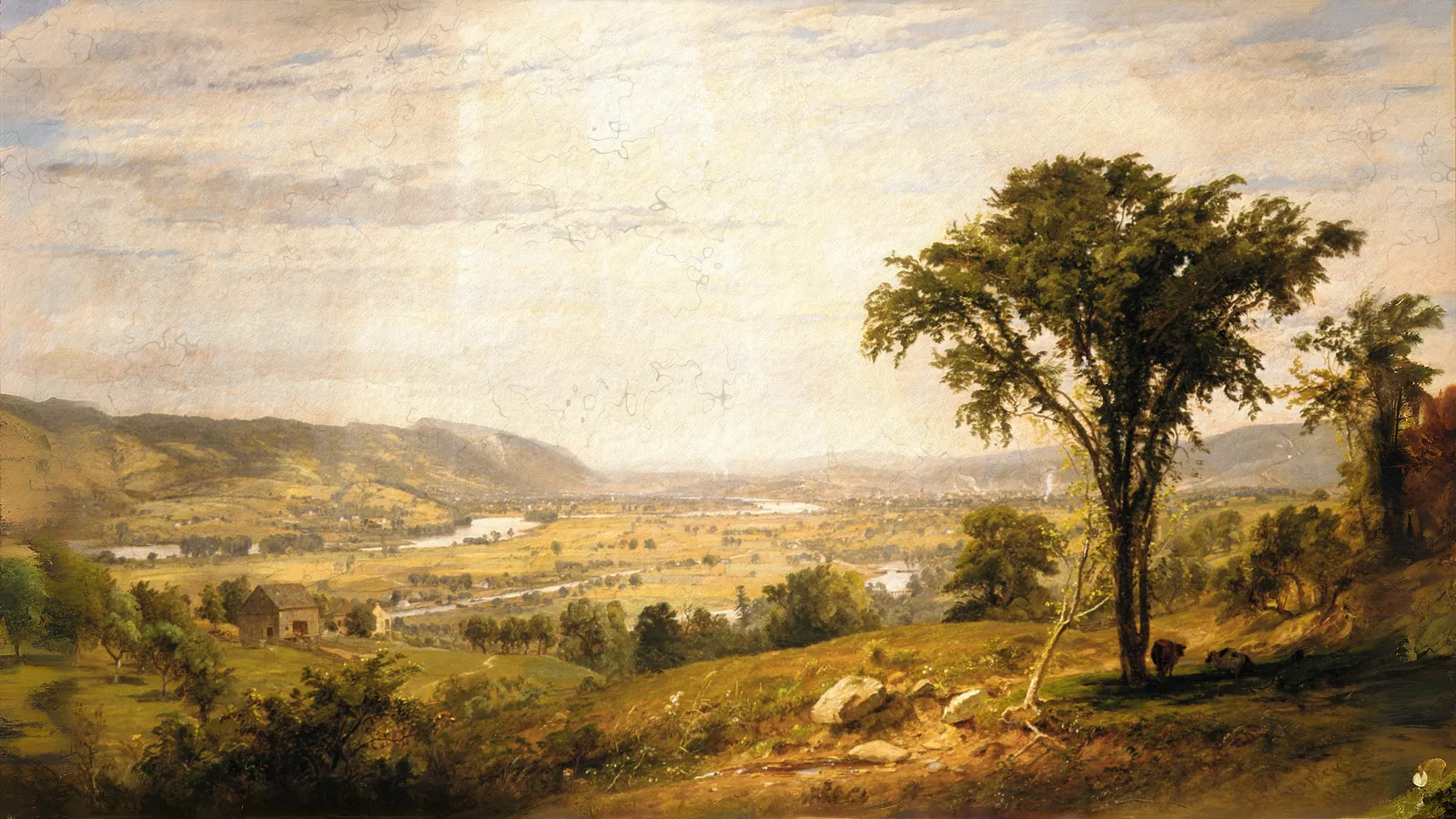 Valle de Wyoming, Pensilvania de Jasper Francis Cropsey, extendido a 16:9