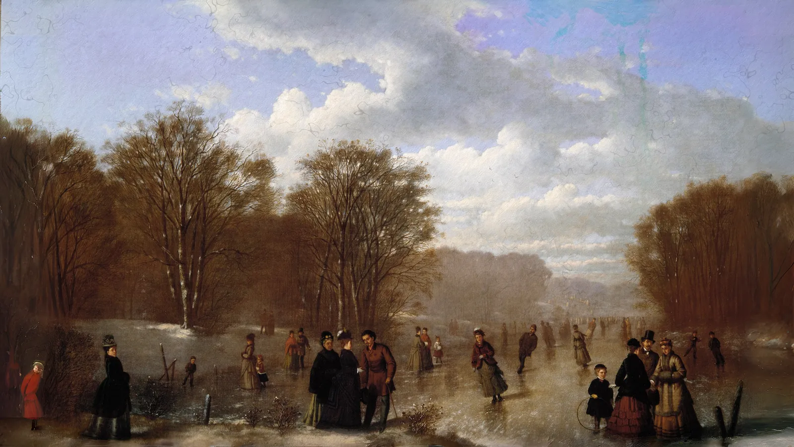 Patinando en el Wissahickon por Johan Mengels Culverhouse, extendido a 16:9