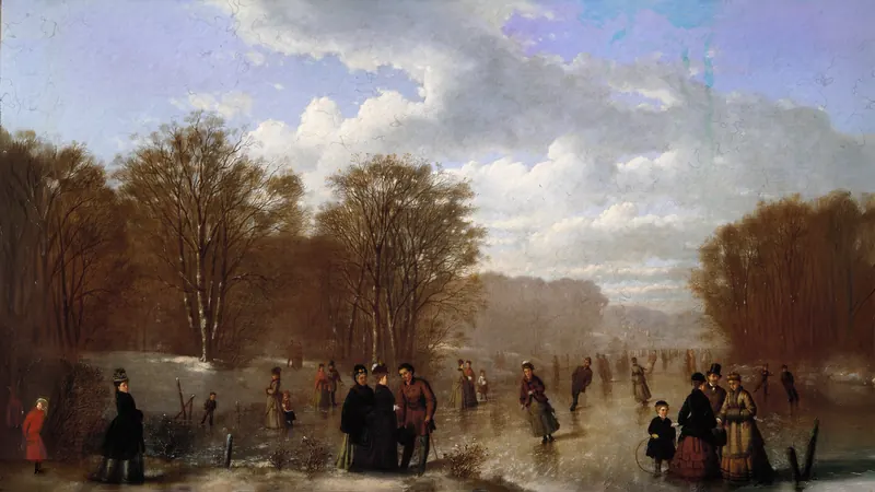 Schlittschuhlaufen auf dem Wissahickon von Johan Mengels Culverhouse