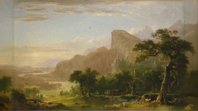 Landschaft – Szene aus "Thanatopsis" von Asher Brown Durand