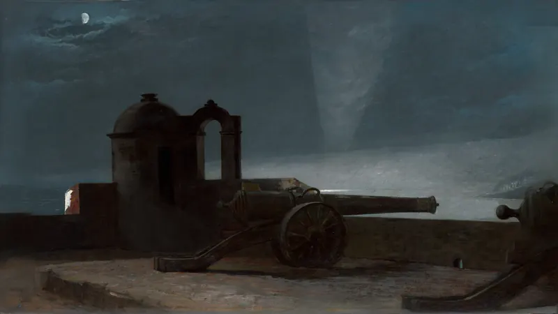 Suchscheinwerfer am Hafeneingang, Santiago de Cuba von Winslow Homer