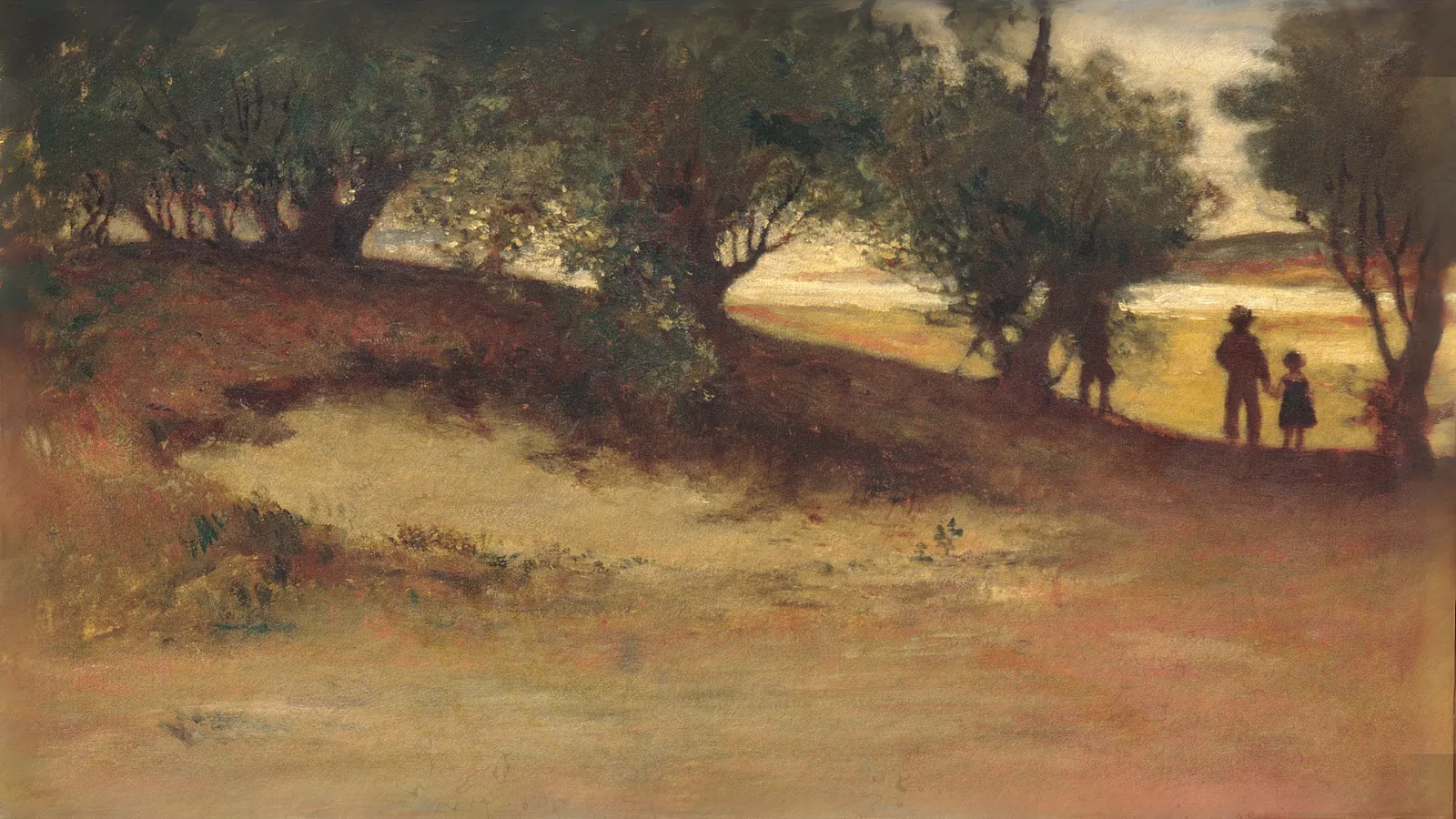 Sandbank mit Weiden, Magnolia von William Morris Hunt, erweitert auf 16:9