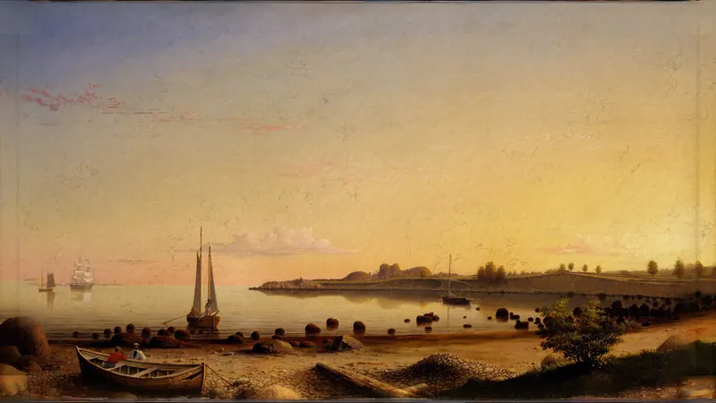 Stage Fort across Gloucester Harbor von Fitz Henry Lane (ehemals Fitz Hugh Lane)