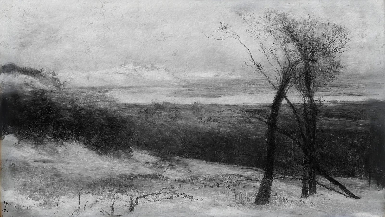 Behind Dunes, Lake Ontario par Homer Dodge Martin, étendu au format 16:9