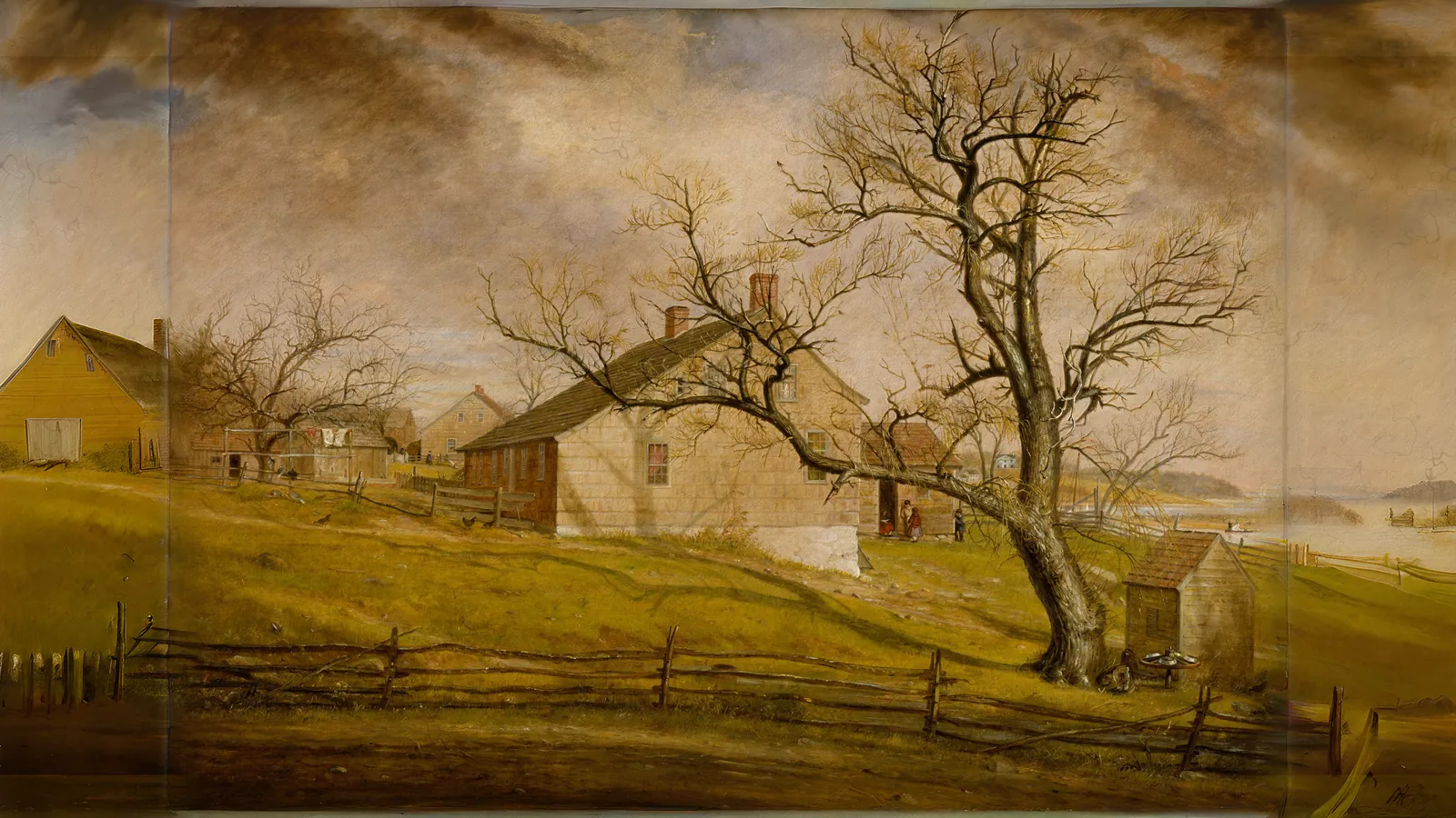 Fermes de Long Island par William Sidney Mount, étendu au format 16:9