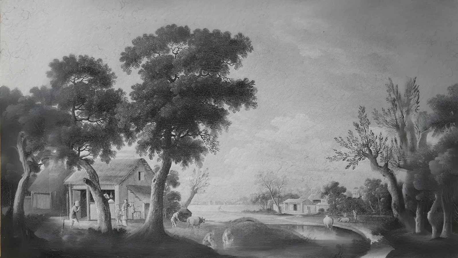 Landscape by Jean Pillement, extended to 16:9