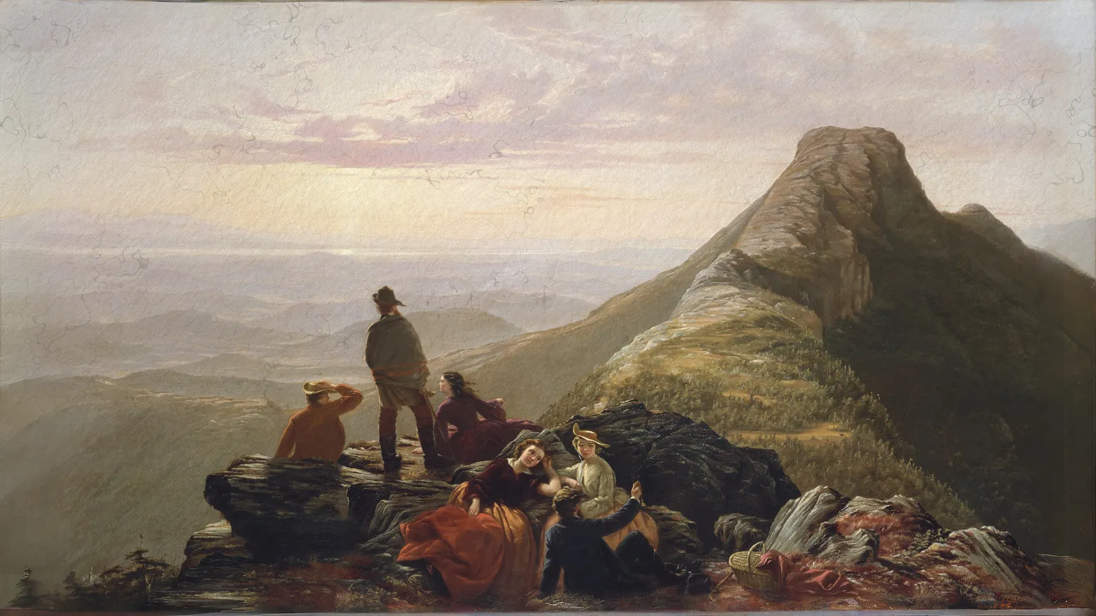 The Belated Party on Mansfield Mountain by Jerome B. Thompson, extended to 16:9