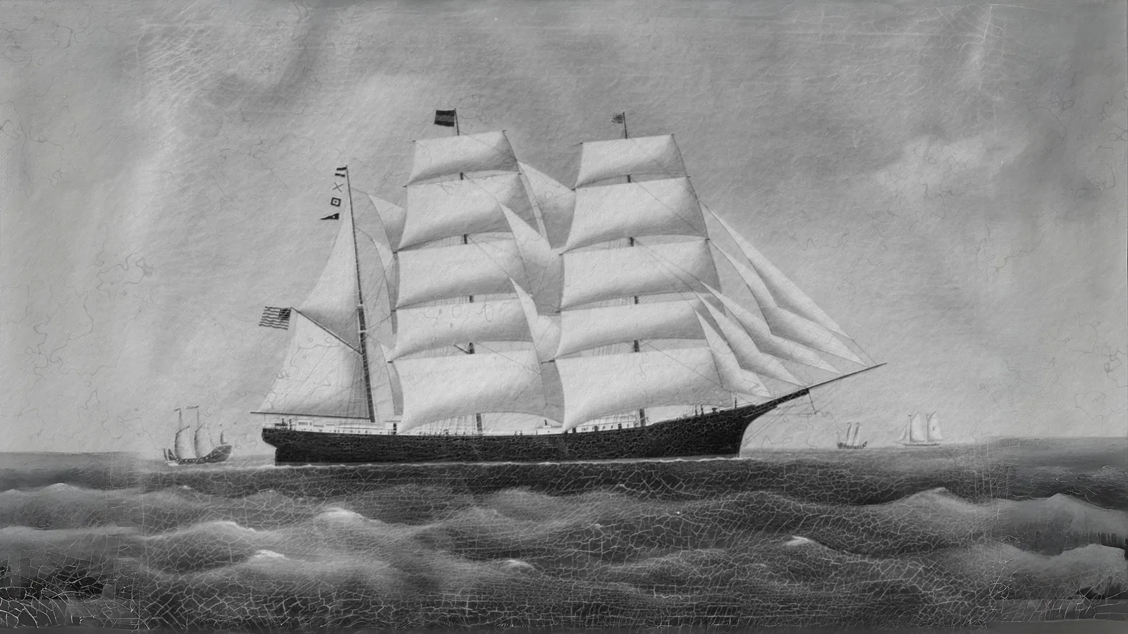 Das Schiff "John W. Brewer" von einem chinesischen Maler, erweitert auf 16:9