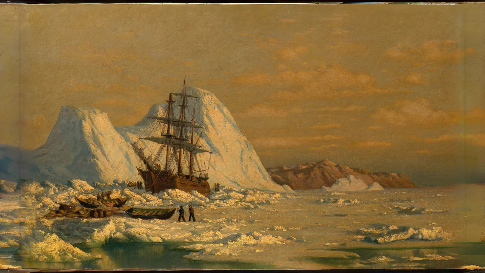 Ein Walfang-Zwischenfall von William Bradford, erweitert auf 16:9