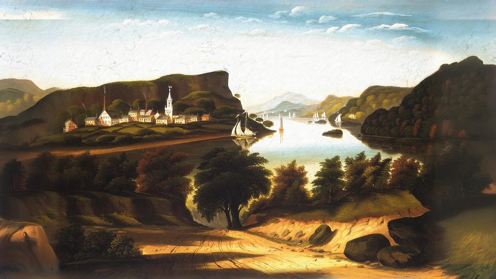 Lake George and the Village of Caldwell by Thomas Chambers, extended to 16:9