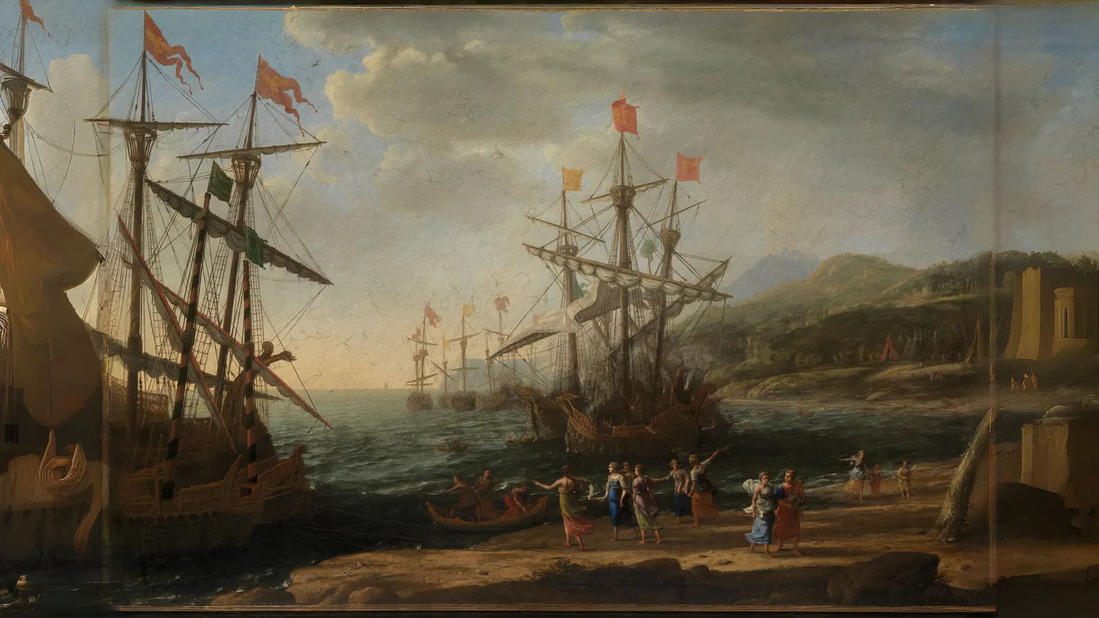 Las troyanas prendiendo fuego a su flota de Claude Lorrain (Claude Gellée), extendidas a 16:9