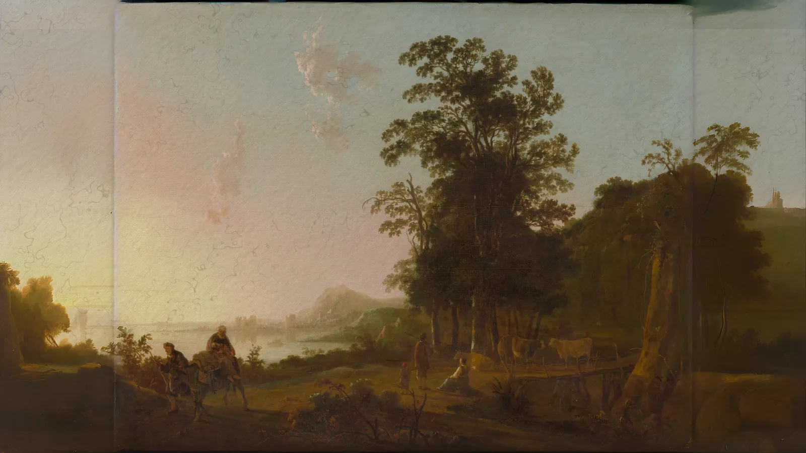 Landscape with the Flight into Egypt by Aelbert Cuyp, extended to 16:9