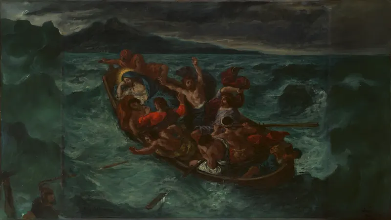 Christus im Sturm schlafend von Eugène Delacroix