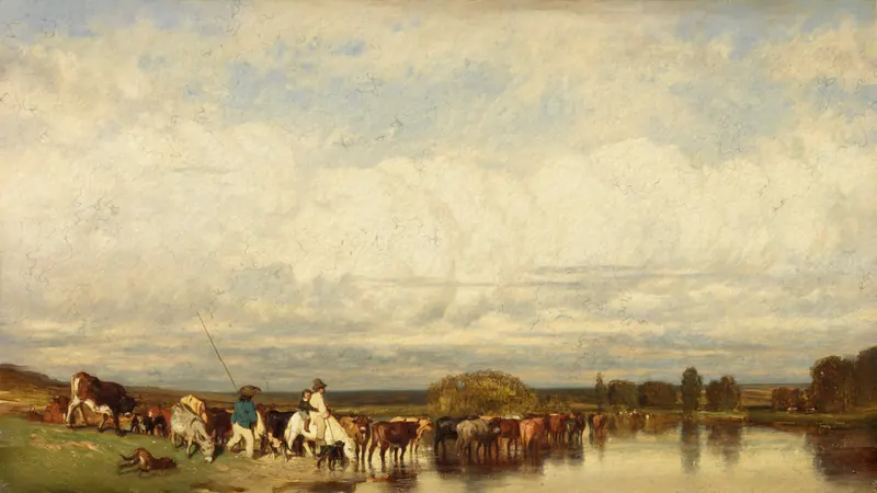 Vacas Atravessando um Vau de Jules Dupré