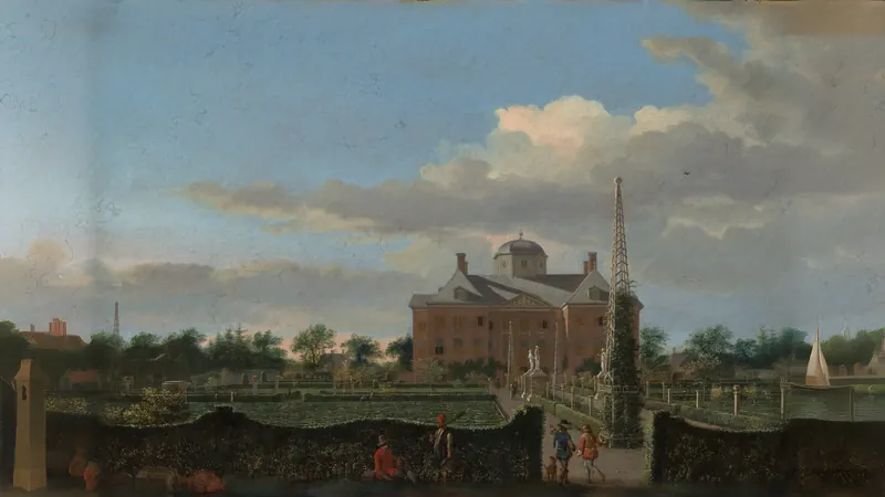 Das Huis ten Bosch in Den Haag und sein formaler Garten (Blick von Süden) von Jan van der Heyden