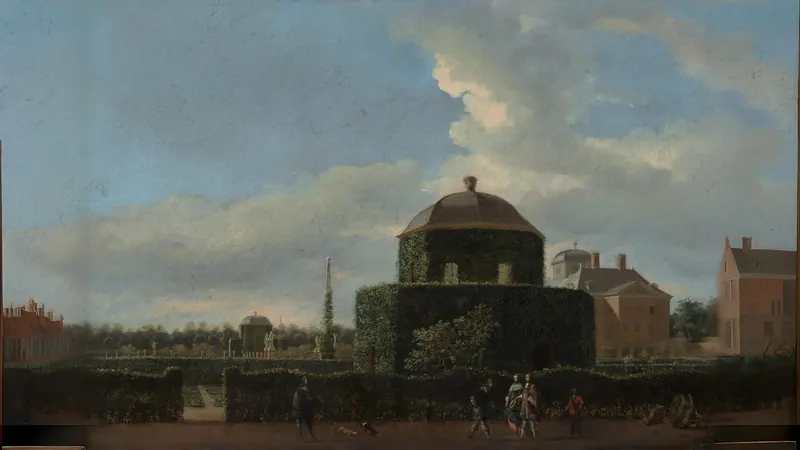 Das Huis ten Bosch in Den Haag und sein formaler Garten (Blick von Osten) von Jan van der Heyden