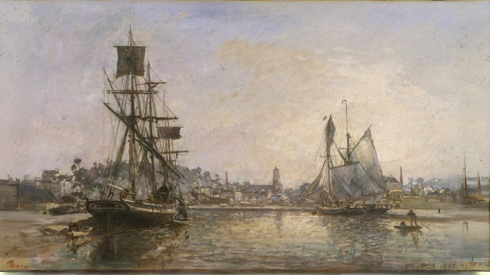Honfleur di Johan Barthold Jongkind, esteso in 16:9
