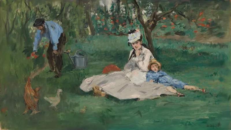 Die Familie Monet in ihrem Garten in Argenteuil von Edouard Manet