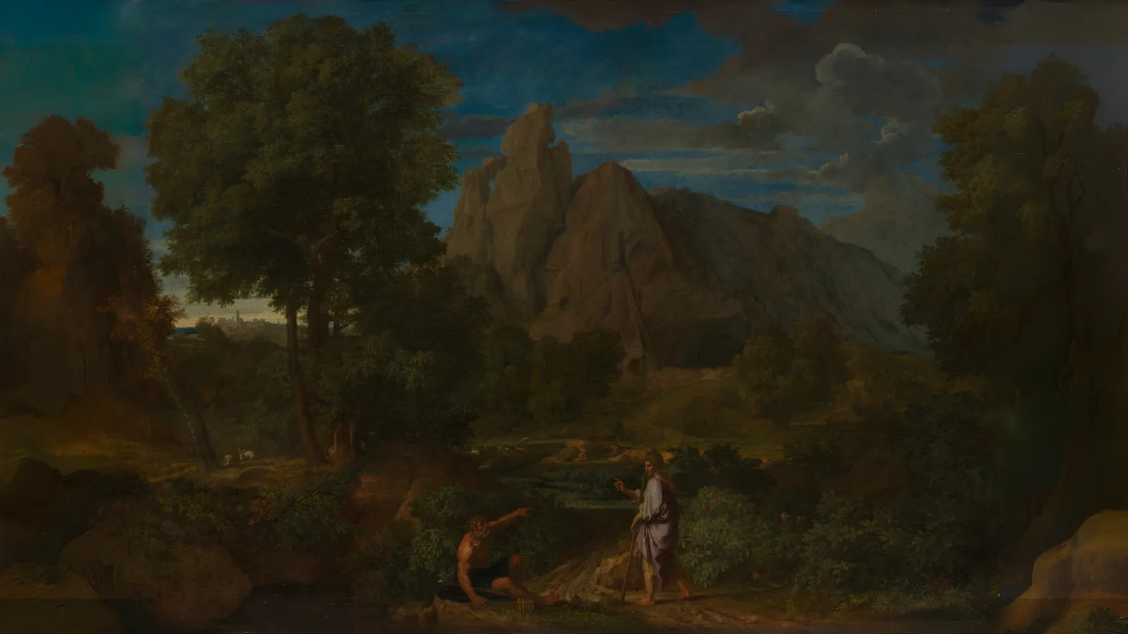 Mercury and Battus by Francisque Millet, extended to 16:9