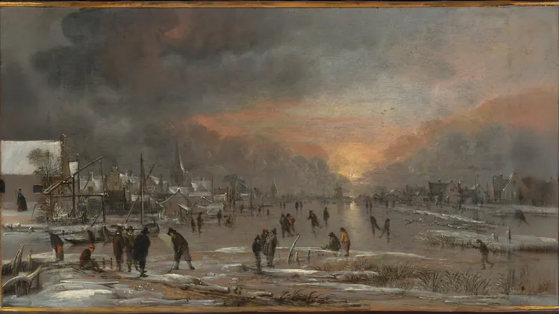 Sports on a Frozen River von Aert van der Neer