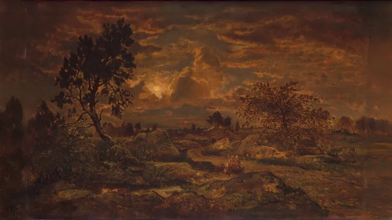Sunset near Arbonne von Théodore Rousseau