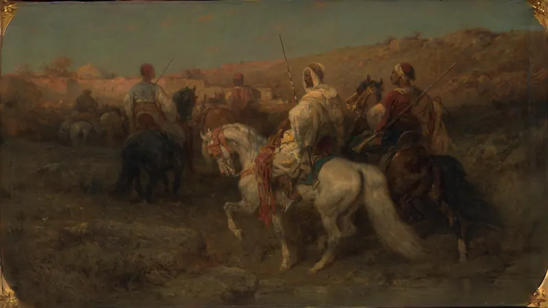 Araber auf dem Marsch von Adolf Schreyer