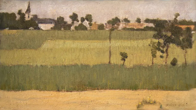 Am Rande eines Dorfes von Edmond-François Aman-Jean